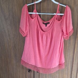 WHBM Top, Short Sleeved, Off Shoulder, Size L